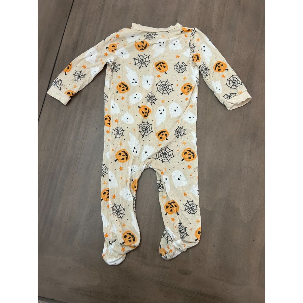 Milkberry Bamboo Halloween Baby Onesie – 3–6 Months – Ghost Pumpkin Spiderweb